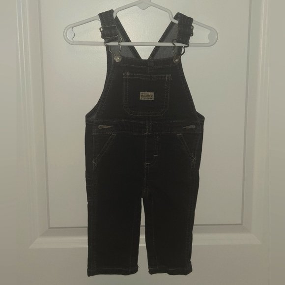 Wrangler Dark Soft Blue Jean Denim Overalls Size 3-6mo - Picture 1 of 5